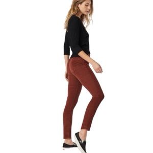 Mavi Tess High Rise Skinny Ankle Corduroy Pants in Brick 26